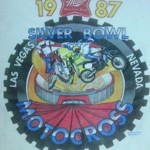 Vintage 1987 Motocross SILVER BOWL motorcycle Vegas t-shirt