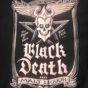Original 1970s BLACK DEATH MALT LIQUOR WKRP Vintage T-shirt