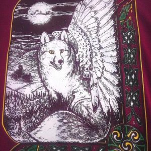 Vintage 1986 Flying Wolf 90s winged celtic fantasy t-shirt