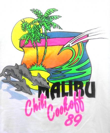 1989 Malibu Chili Cookoff Neon vintage t-shirt