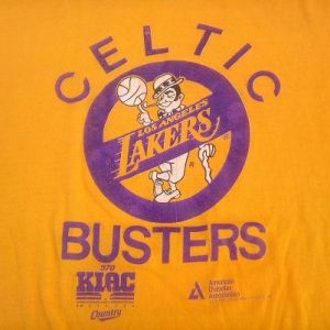 Vintage Early 80s Lakers Celtics Boston LA nba t-shirt