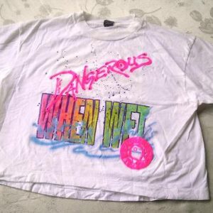 80s NEON Knotsberry Farm t-shirt Dangerous When Wet Vintage