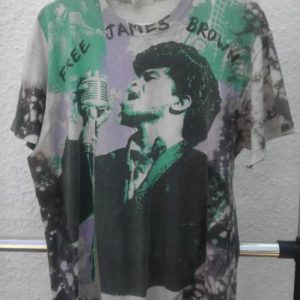 FREE JAMES BROWN 1988 Vintage t-shirt drugs arrest music