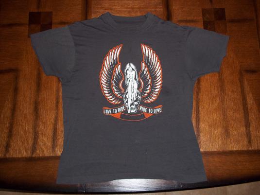 Vintage Harley Davidson Naked Woman On Skull t-shirt L soft
