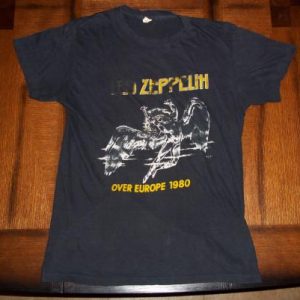 Vintage Led Zeppelin 1980 Over Europe Tour t-shirt SMALL S