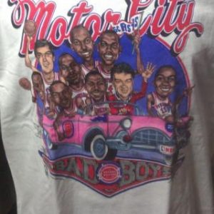 Deadstock NBA Detroit Pistons Motor City Bad Boys Caricature