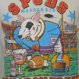1987 Vintage Spuds Mackenzie Bud Light Football t Shirt