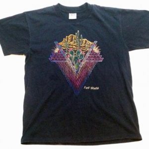 80s Fort Worth Texas Cactus Mountain Graphic T Shirt