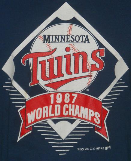 1987 Vintage Minnesota Twins World Series Champions T Shirt | Defunkd