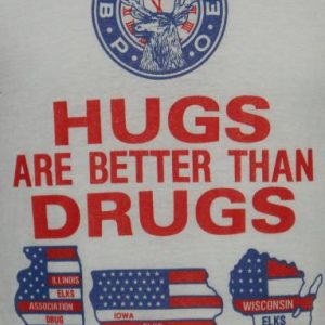 80s Vintage Screen Stars Hugs are Better Than Drugs T shirt