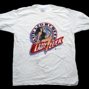 1990 BUD LIGHT LADY LUCK T SHIRT XL