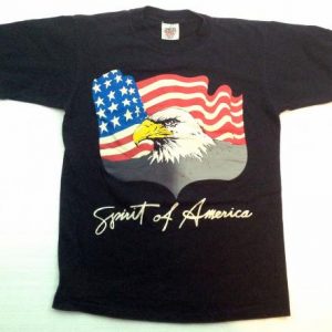 80s Spirit of America USA Flag Bald Eagle Vintage T Shirt