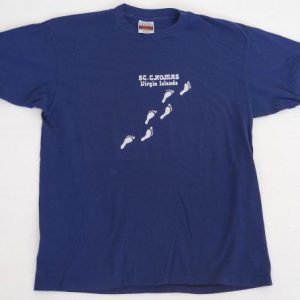 80s St Thomas Virgin Islands 50/50 Navy T Shirt