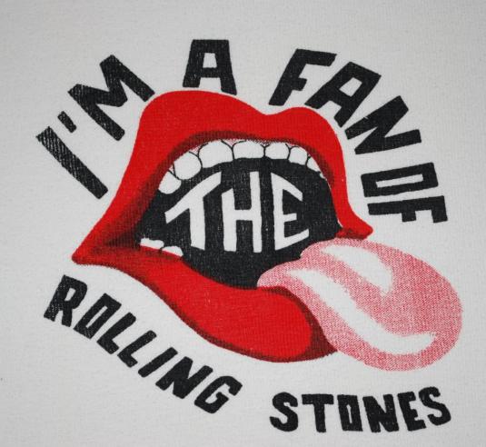 VINTAGE I AM A FAN OF THE ROLLING STONES 1973 T-SHIRT *
