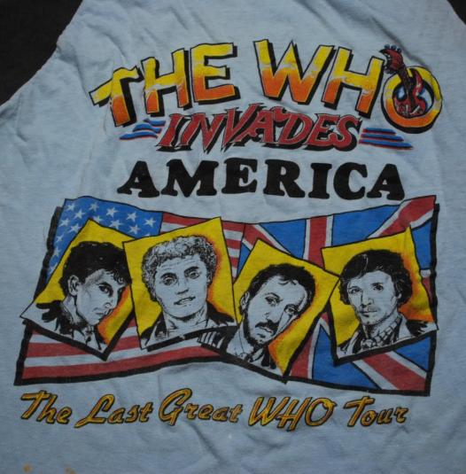 VINTAGE THE WHO INVADES AMERICA 1983 TOUR T-SHIRT *