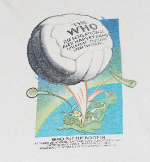 VINTAGE THE WHO 1976 PUT THE BOOT IN TOUR T- SHIRT*
