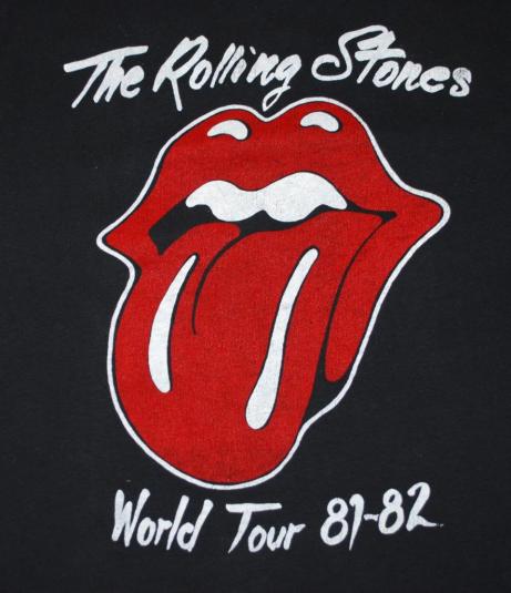 VINTAGE THE ROLLING STONES 1981-1982 WORLD TOUR T-SHIRT *