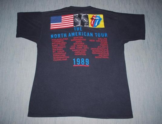 VINTAGE THE ROLLING STONES 1989 N. AMERICAN TOUR T-SHIRT *