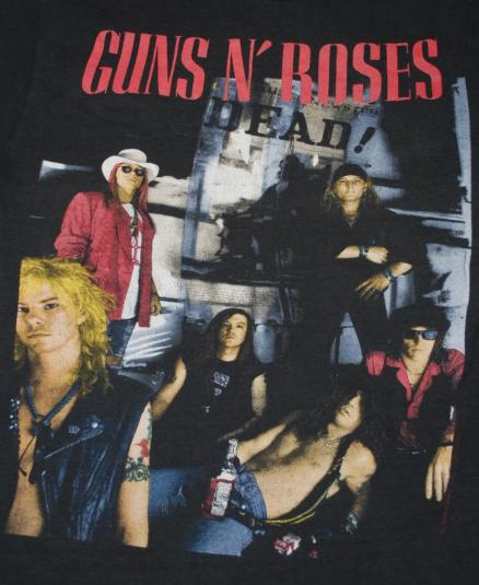 VINTAGE GUNS N ROSES HERE TODAY GONE TO HELL 1980S T-SHIRT *