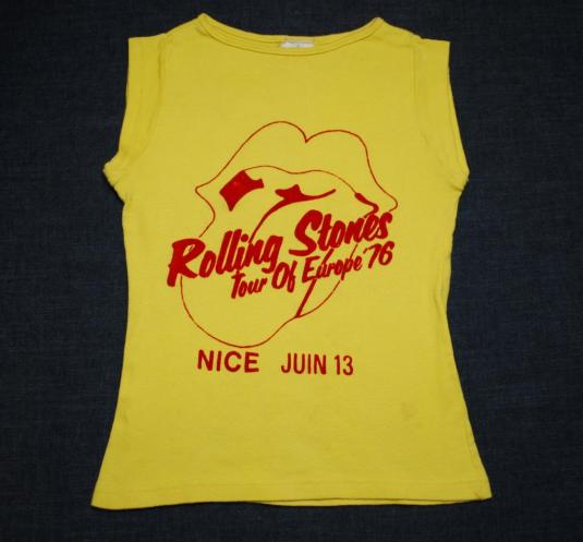 VINTAGE THE ROLLING STONES 1976 TOUR OF EUROPE T-SHIRT *