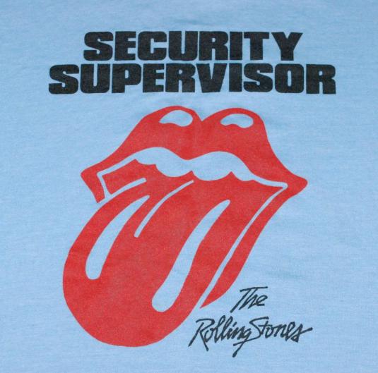 VINTAGE THE ROLLING STONES ’81 SECURITY SUPERVISOR T-SHIRT *