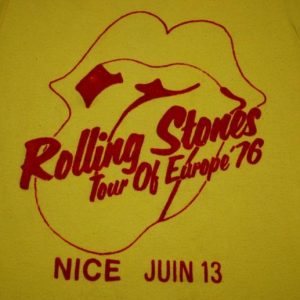 VINTAGE THE ROLLING STONES 1976 TOUR OF EUROPE T-SHIRT *