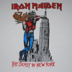 VINTAGE IRON MAIDEN THE BEAST IN NEW YORK 1982 T-SHIRT *
