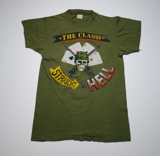 VINTAGE CLASH STRAIGHT TO HELL 1984 T-SHIRT*