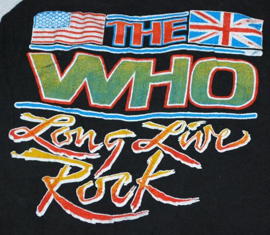 VINTAGE THE WHO LONG LIVE ROCK 1982 FAREWELL TOUR T-SHIRT *