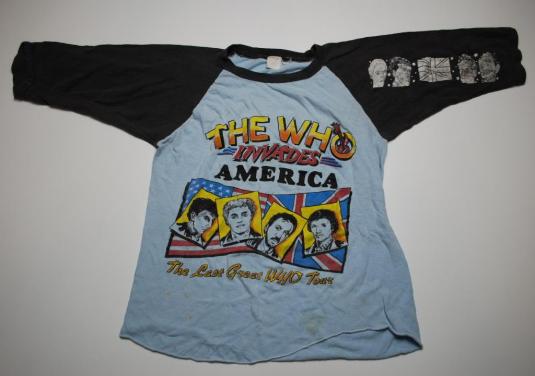 VINTAGE THE WHO INVADES AMERICA 1983 TOUR T-SHIRT *