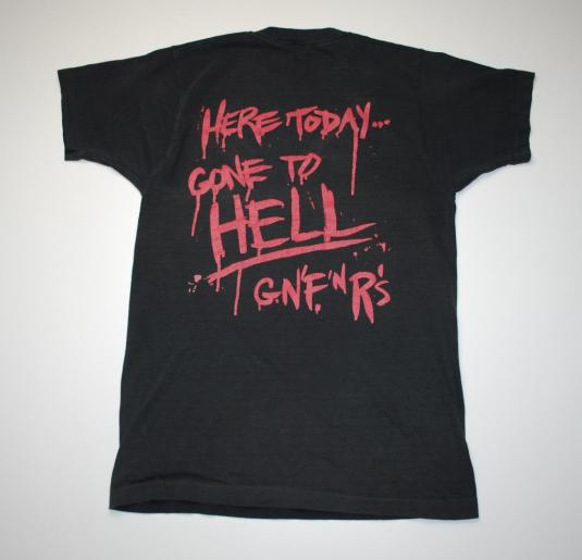 VINTAGE GUNS N ROSES HERE TODAY GONE TO HELL 1980S T-SHIRT *