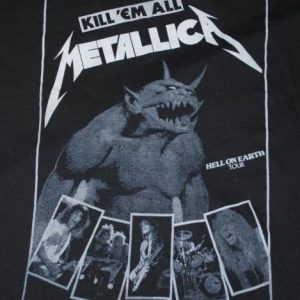 VINTAGE METALLICA '84 CANCELLED HELL ON EARTH TOUR T-SHIRT *
