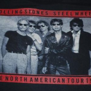 VINTAGE THE ROLLING STONES STEEL WHEELS TOUR OF 89 T-SHIRT *