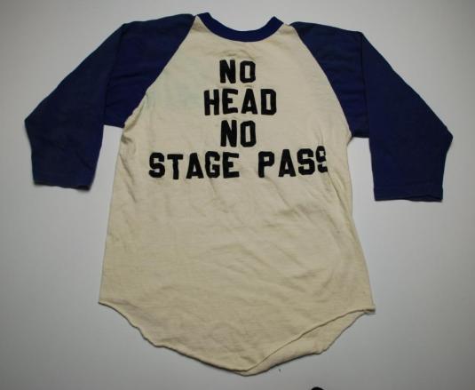 VINTAGE THE WHO 1970’S NO HEAD NO STAGE PASS T-SHIRT *