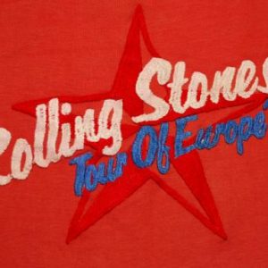 VINTAGE THE ROLLING STONES 1976 TOUR OF EUROPE T-SHIRT *