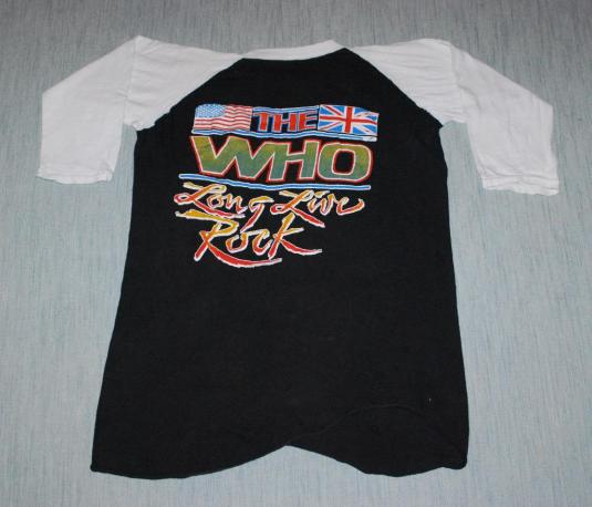 VINTAGE THE WHO LONG LIVE ROCK 1982 FAREWELL TOUR T-SHIRT *