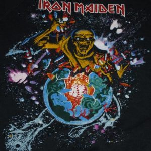 VINTAGE IRON MAIDEN 1983 WORLD PIECE TOUR SWEATER T-SHIRT *