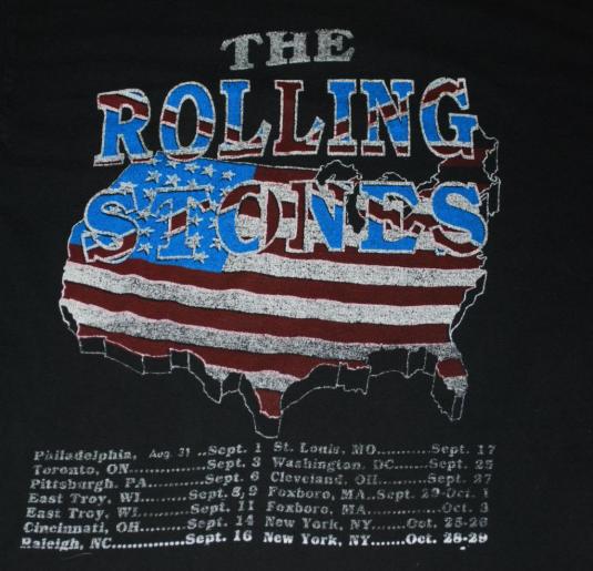 VINTAGE THE ROLLING STONES STEEL WHEELS 1989 TOUR T-SHIRT *