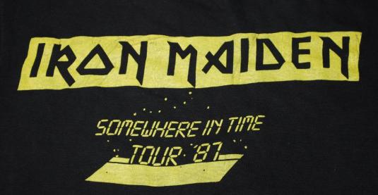 VINTAGE IRON MAIDEN 1987 SOMEWHERE IN TIME TOUR T-SHIRT *