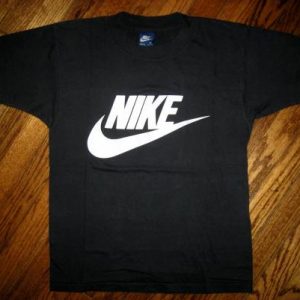 Vintage 80s M NIKE Blue Tag SWOOSH T-Shirt MEDIUM ORIGINAL