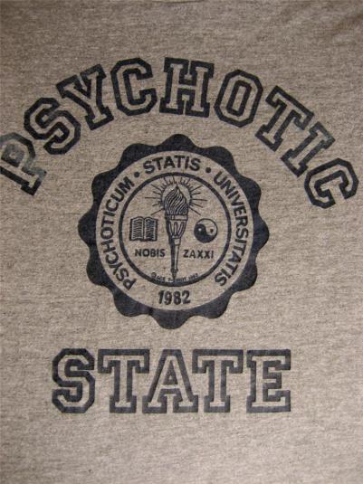 1982 Psychotic State Rayon T-shirt vintage 80s Sneakers M/L