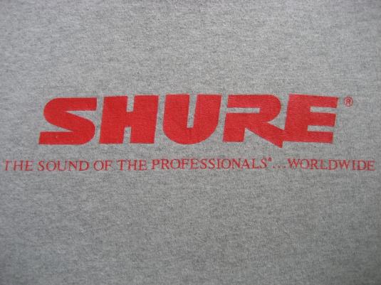 SHURE..Sound of Professionals microphone T-shirt 80s Vintage