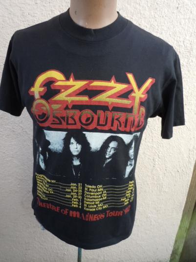 Reversed Ozzy Osbourne 1992 Theatre of Madness Concert Shirt
