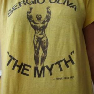 RARE VINTAGE 1981 SERGIO OLIVA : THE MYTH" BODY BUILDER T SH