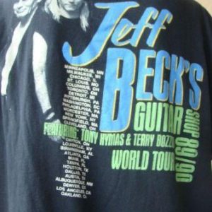 RARE JEFF BECK GUITAR SHOP WORLD TOUR 1989 T SHIRT HYMAS & B