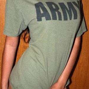Vintage U.S. ARMY Camo Camouflage tshirt Tunic Crew Neck M