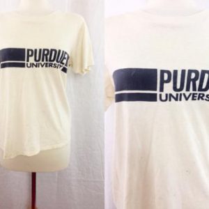 Vintage 80s Purdue University Distressed Indie Rock T Shirt