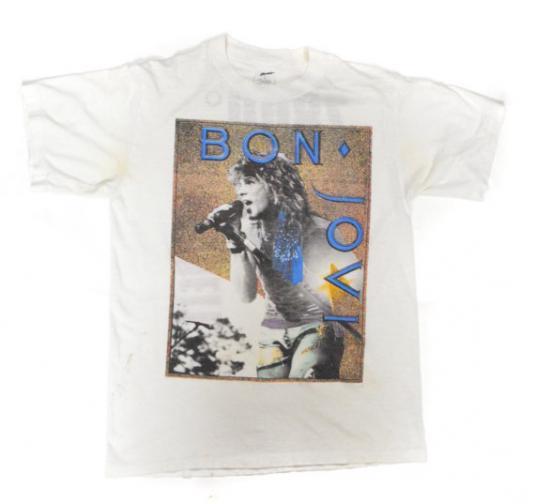 Vintage 80s Bon Jovi 7800 Fahrenheit Staff T Shirt Sz L