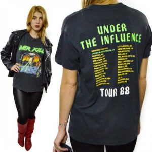 Vintage 80s OVERKILL Under The Influence Tour T Shirt
