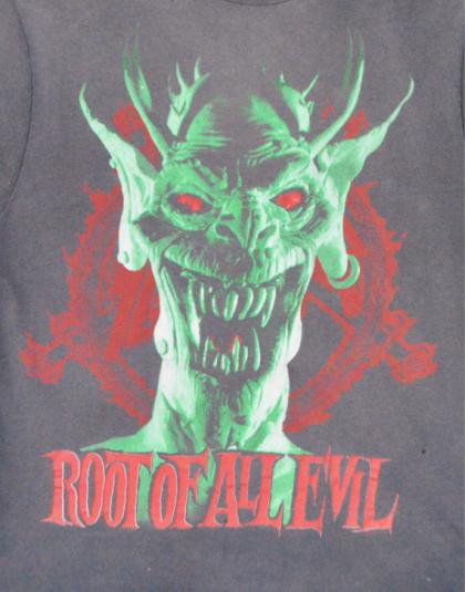Vintage 80s Slayer Root of All Evil World Sacrifice T Shirt